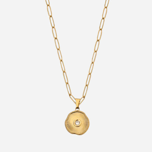 Diamond Shell Pendant Necklace