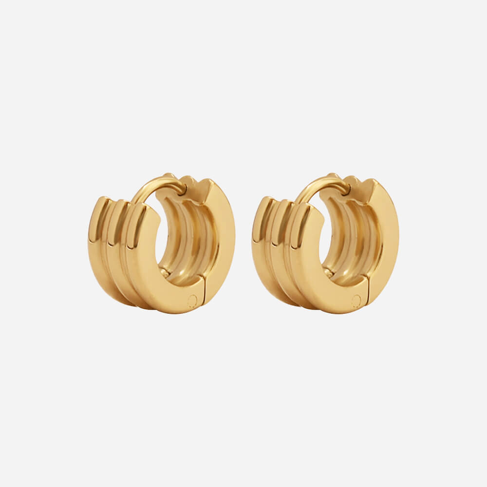 Triple Hoop Huggie Small