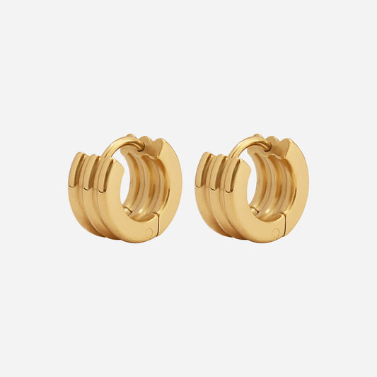 Triple Hoop Huggie Small