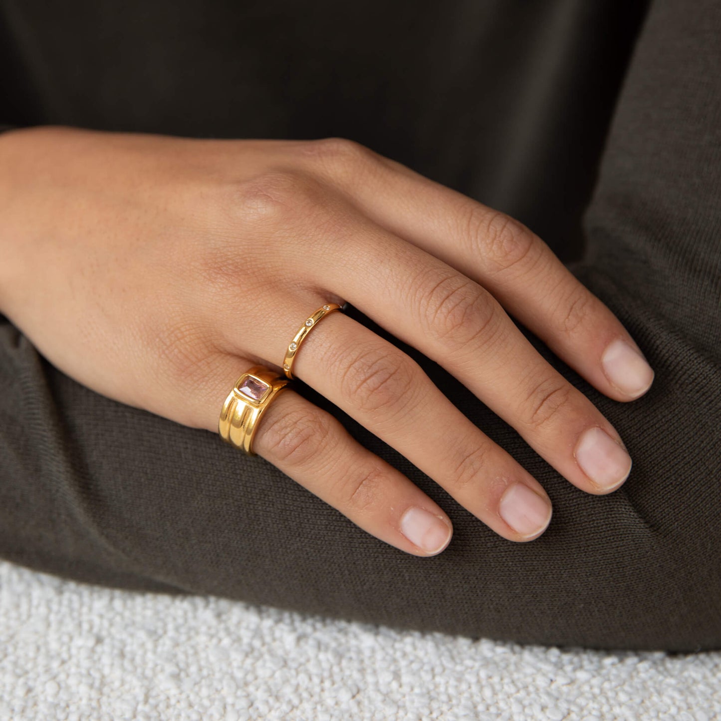Stone Triple Ring